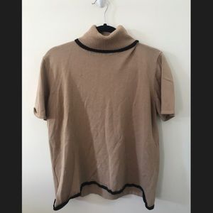 Tan and black short sleeve turtleneck